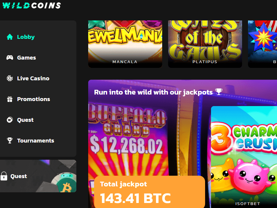 WildCoins Casino bonus codes