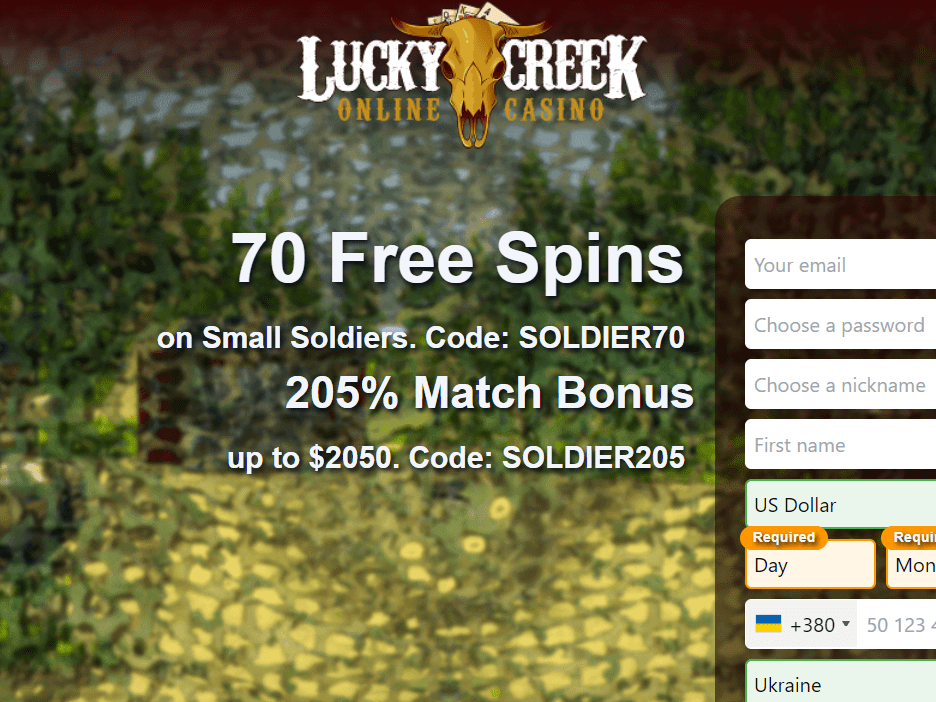 70 Free Spins on Small Soldiers in Lucky Creek