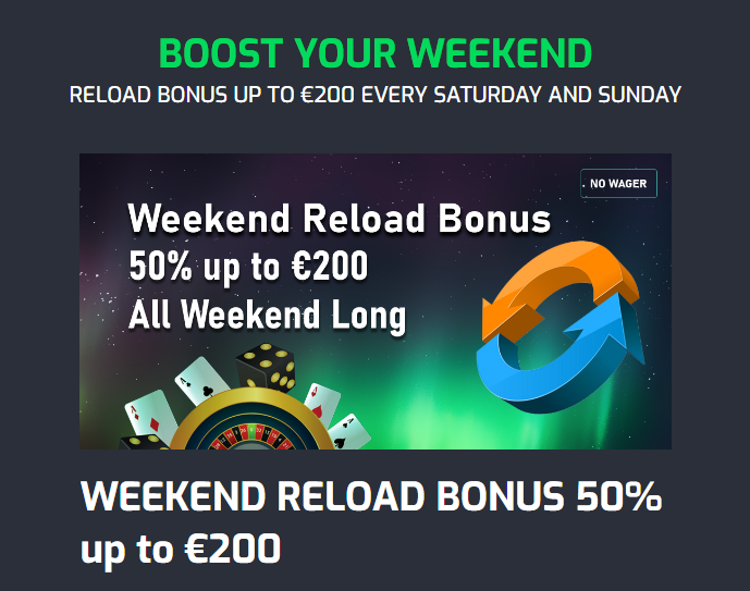 Betroom24 Casino 50% up to €/$200 on Weekends