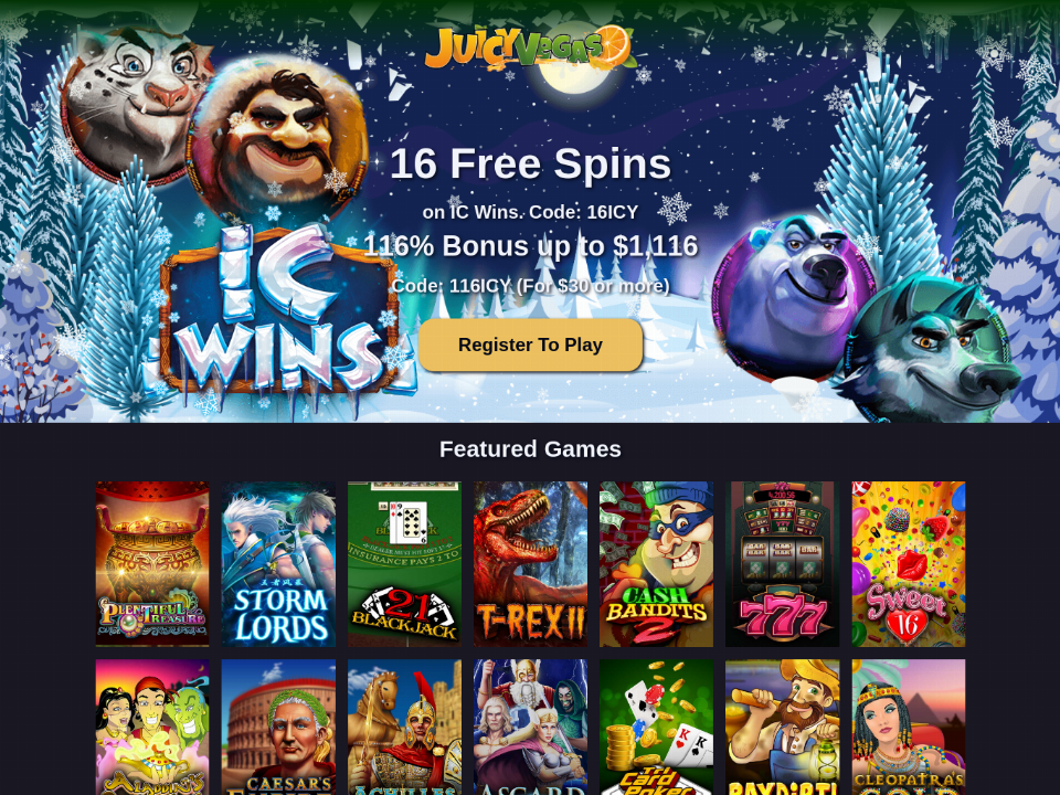 juicy-vegas-16-free-spins-on-ic-wins-plus-116-match-special-new-rtg-game-welcome-bonus.png