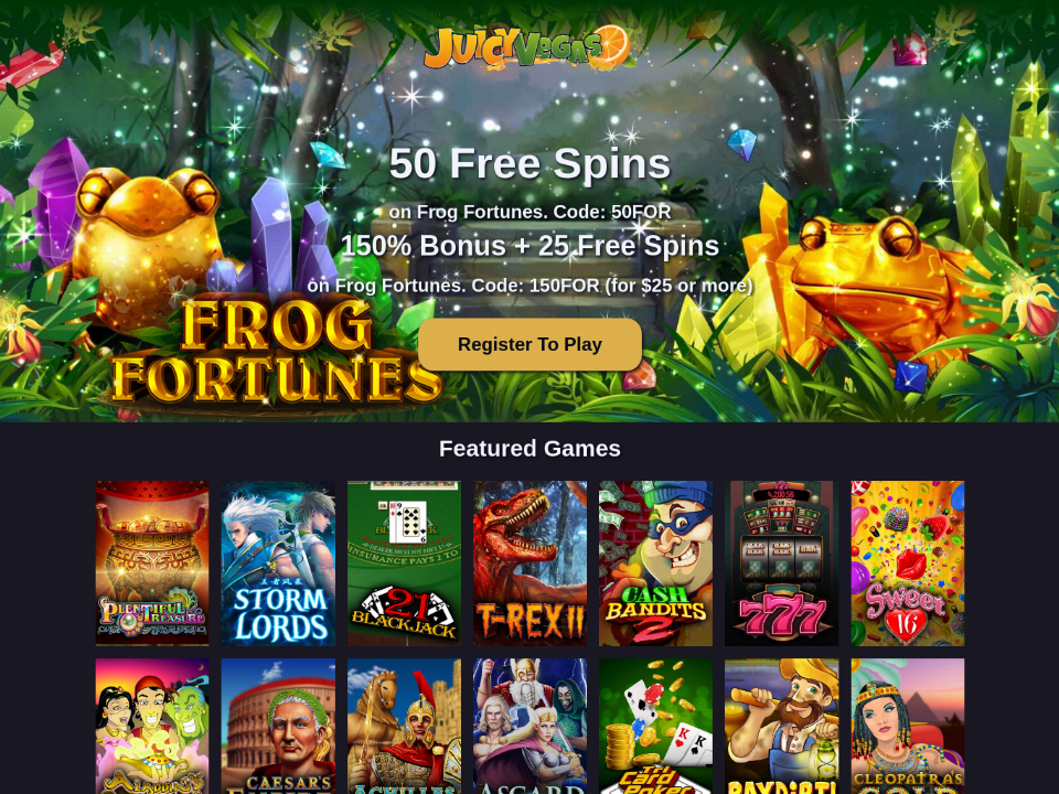 juicy-vegas-50-free-spins-on-frog-fortunes-plus-150-match-bonus-with-25-free-spins-on-top-special-new-rtg-game-welcome-offer.png