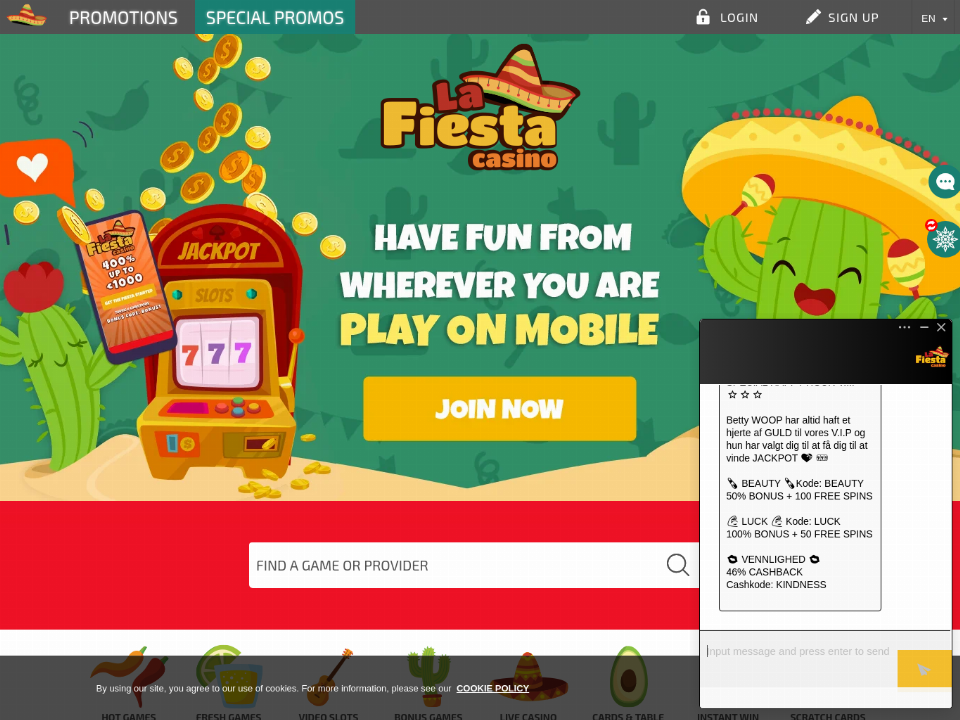 la-fiesta-casino-exclusive-e11-welcome-free-chip-promo.png