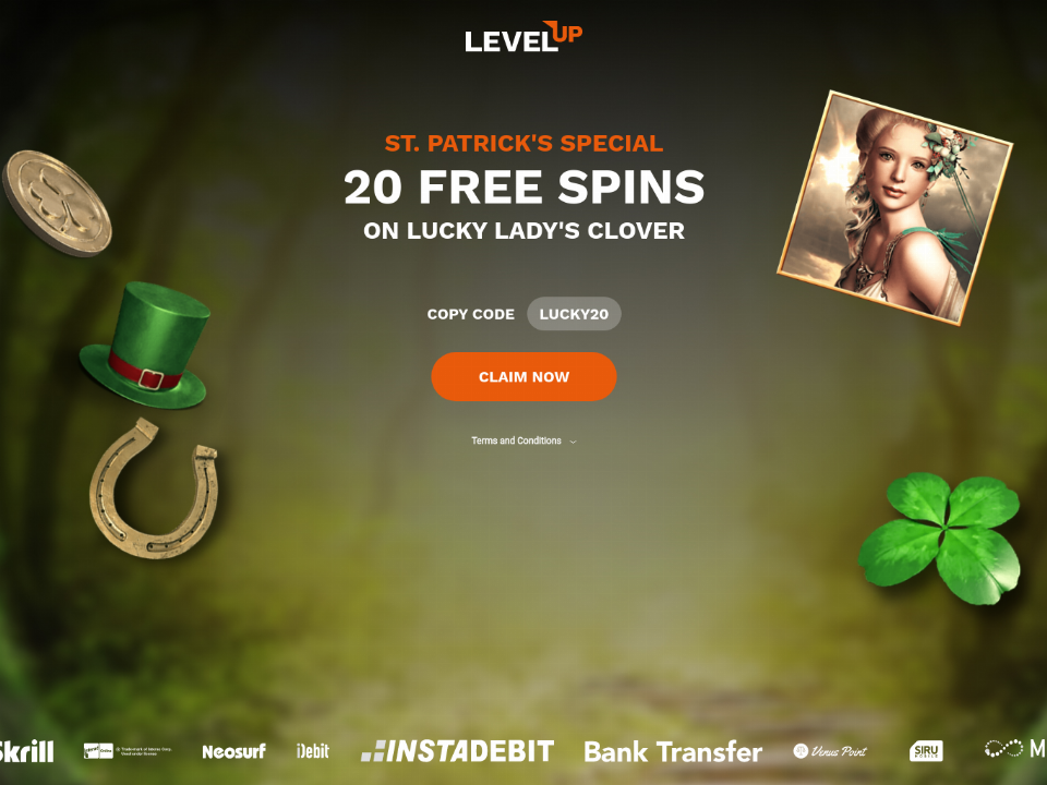 levelup-casino-20-free-spins-on-lucky-ladys-clover-no-deposit-special-st-patricks-day-offer.png