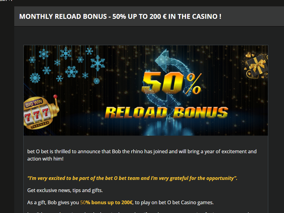 Betobet Casino February Bonus - 50% up to 200 €