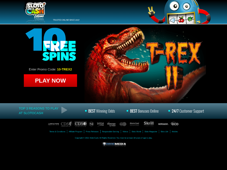 sloto-cash-casino-10-free-spins-on-t-rex-ii-no-deposit-offer.png