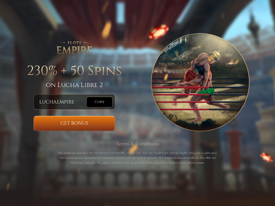 slots-empire-230-match-bonus-plus-50-free-spins-on-lucha-libre-2-special-welcome-pack.png