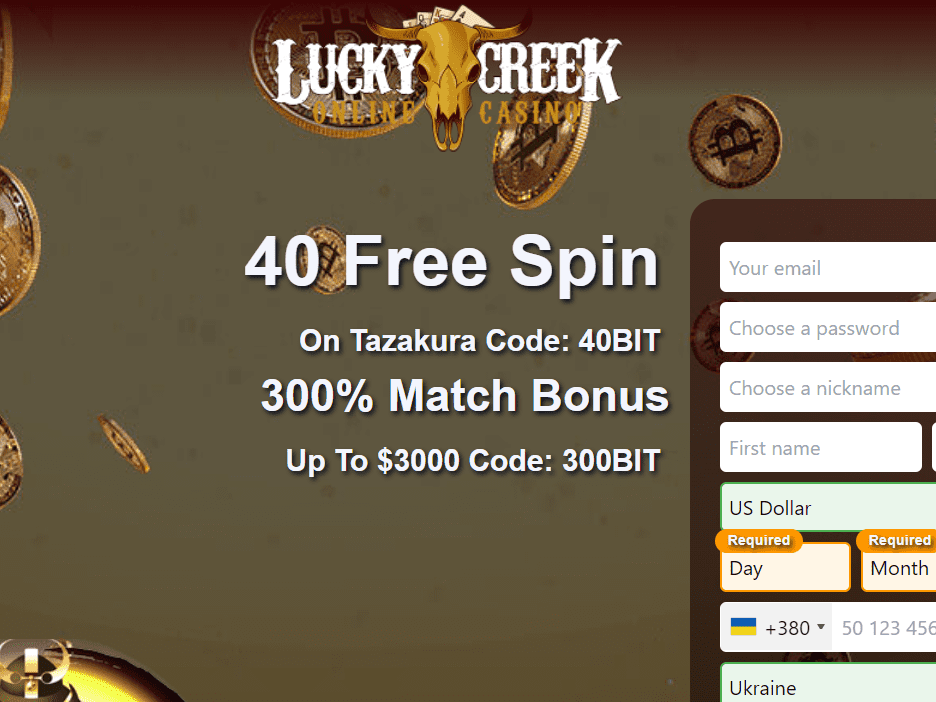 40 Free Spin On Tazakura in Lucky Creek Casino